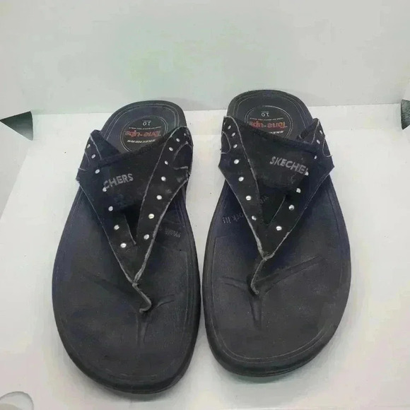 Womens Black Skechers Tone Up Sandals Sz 10 - Picture 1 of 5